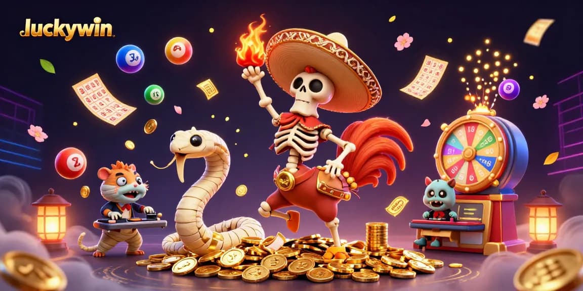 Engage in thrilling gaming with luckywin's vibrant casino scene featuring dynamic characters