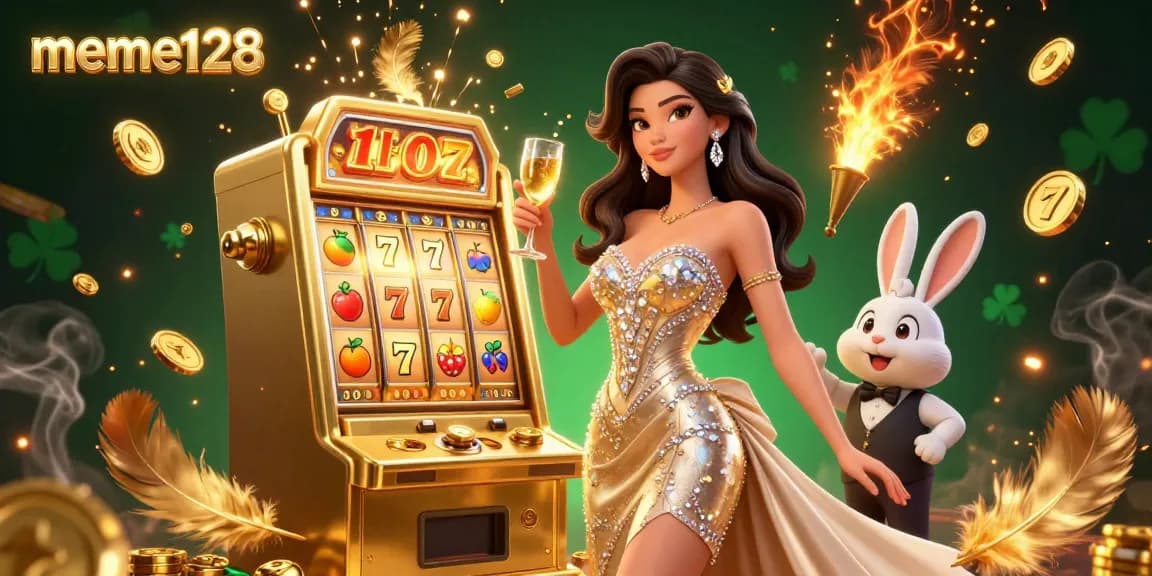 Spin jackpot reels on meme128's vibrant slot machine with exciting betting action.