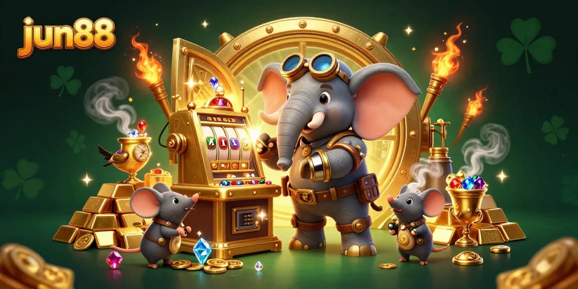 Experience the exciting gameplay at jun88 with vibrant casino elements and engaging characters in a dynamic scene.