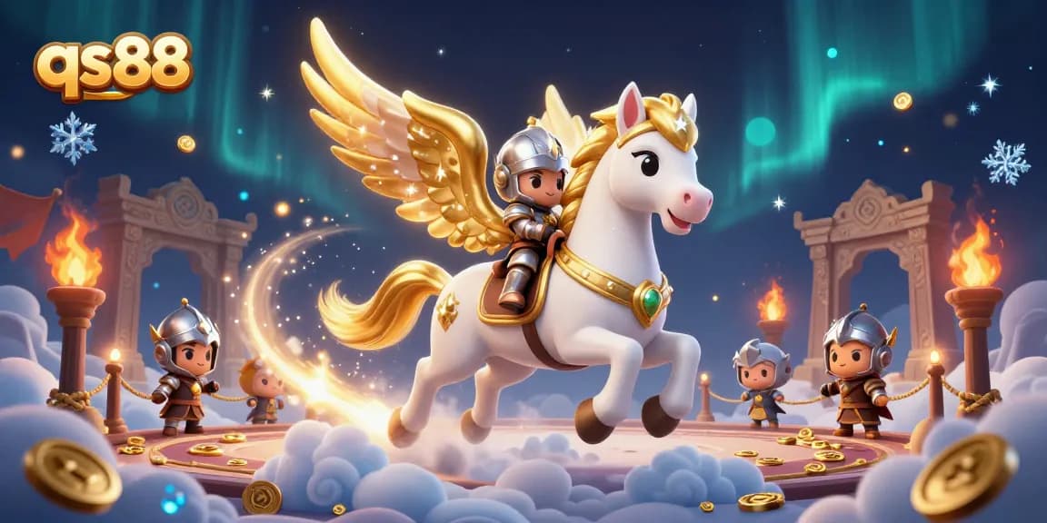 Experience the dynamic thrills of qs88 with a celestial-themed 3D casino illustration featuring exciting game elements.