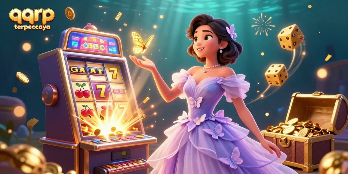 Experience the excitement of qqrp terpercaya with vibrant casino elements and enchanting characters.