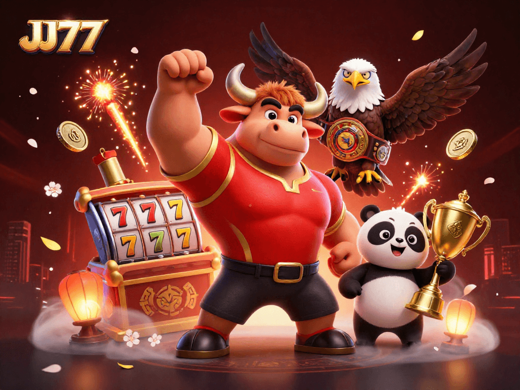 Play thrilling games on JJ77 with engaging casino characters and vibrant visual elements.