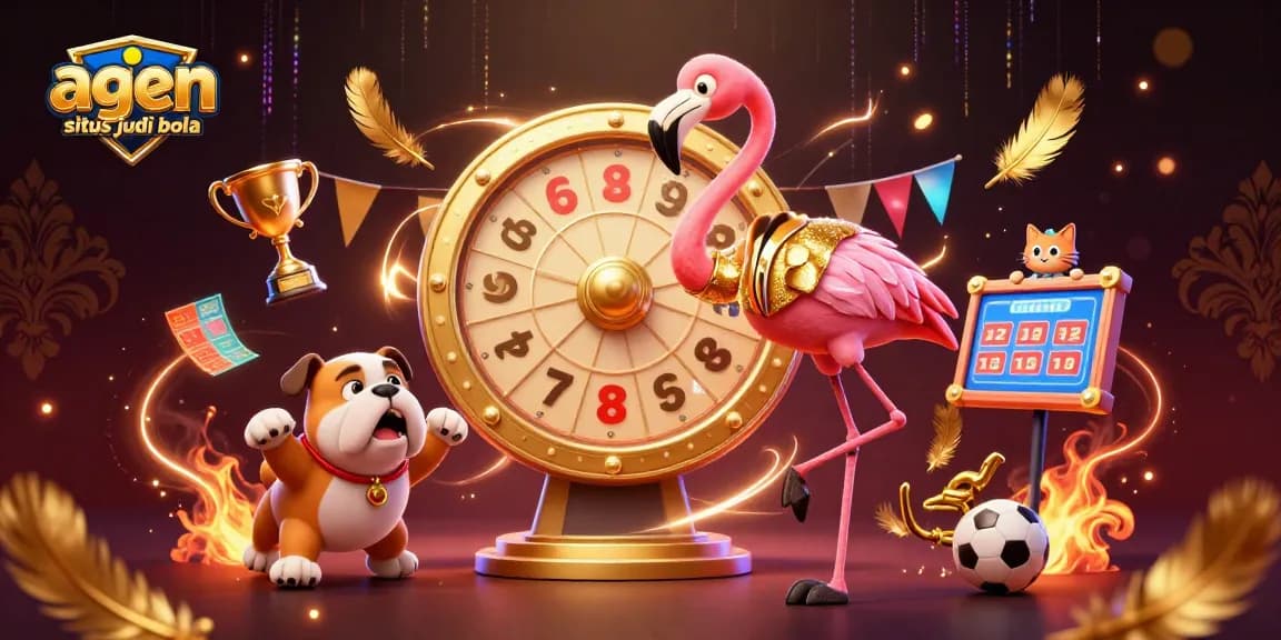 Engage with agen situs judi bola through thrilling sports betting excitement illustrated in a vibrant 3D scene.