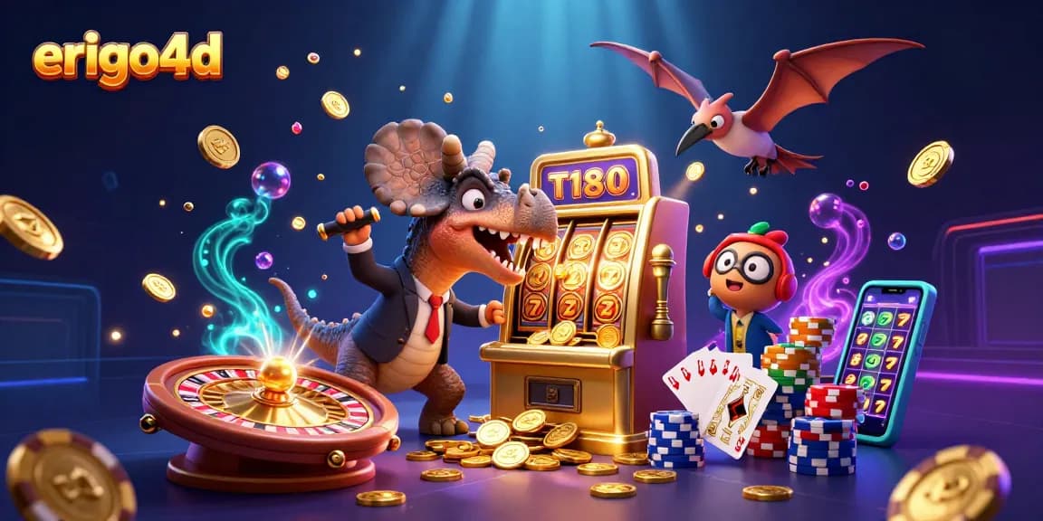 Catch golden coins with erigo4d as pachycephalosaurus jackpots from a slot machine.
