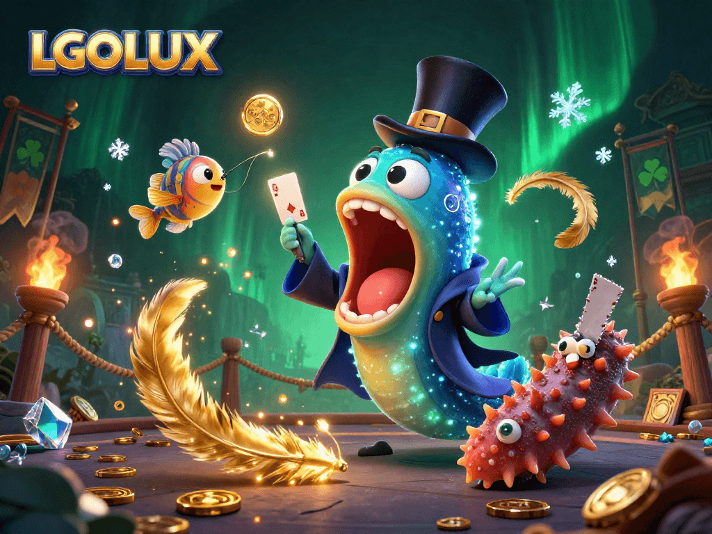 Engage with LGOLUX's immersive gaming scene featuring vibrant characters and dynamic elements.