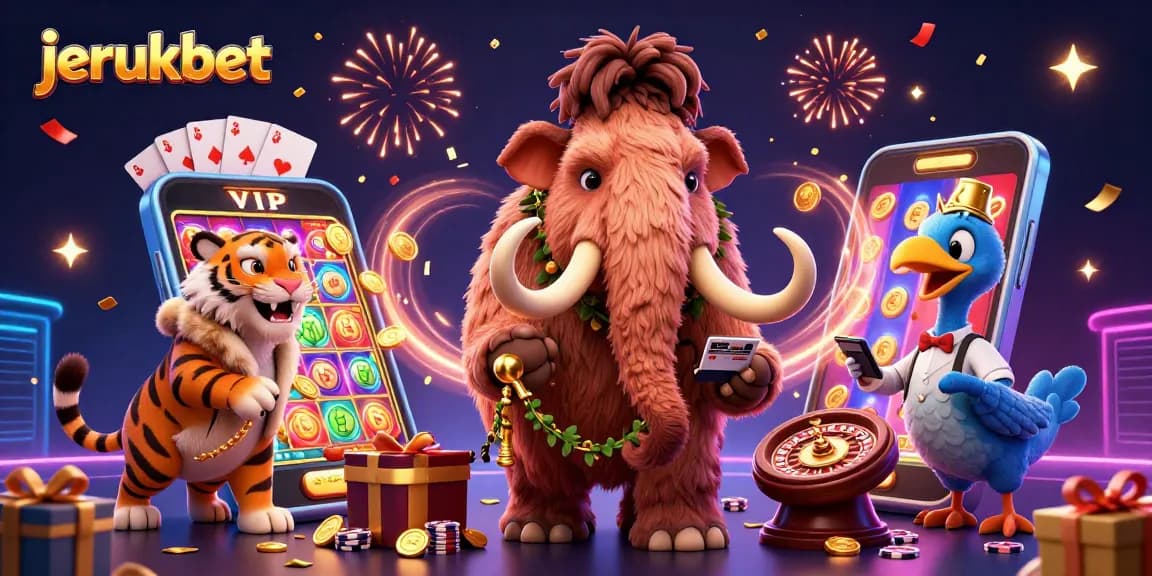 Mainkan jerukbet dengan keamanan dan kemewahan ala kasino, bouncer, VIP, dan doorman dalam ilustrasi ceria.
