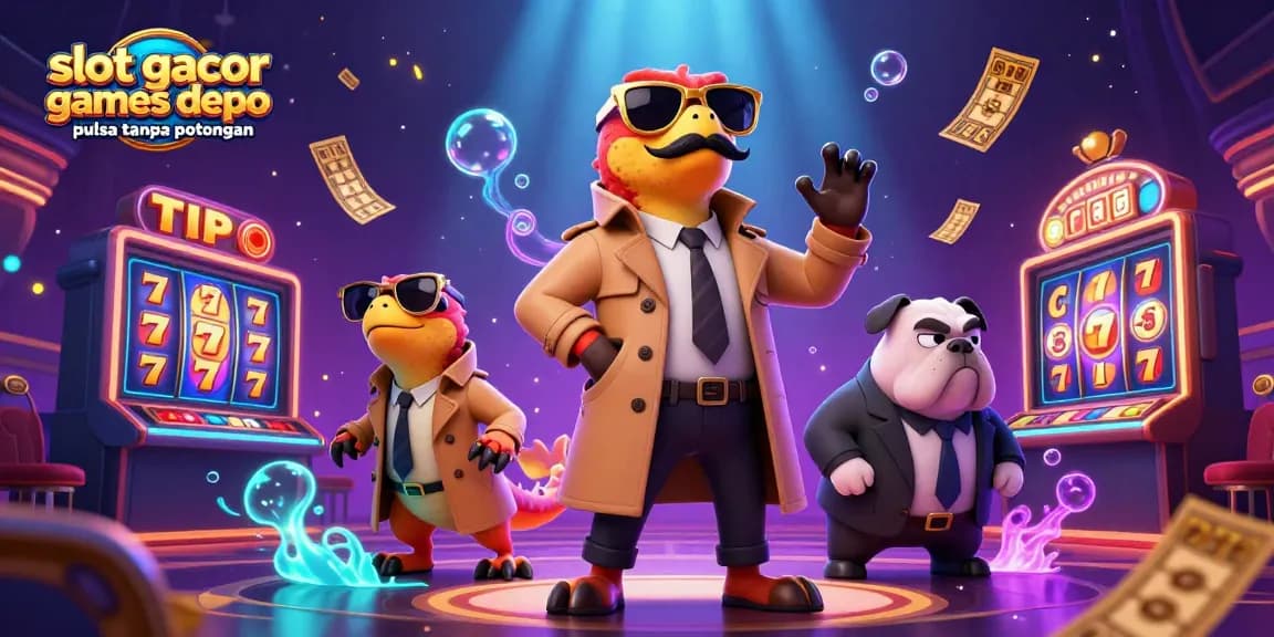 Engage with slot gacor games depo pulsa tanpa potongan as colorful raptors try to enter a VIP casino.