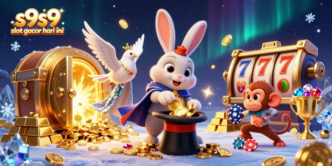 Watch the 3D magician rabbit with golden coins, illustrating s9s9 slot gacor hari ini excitement!