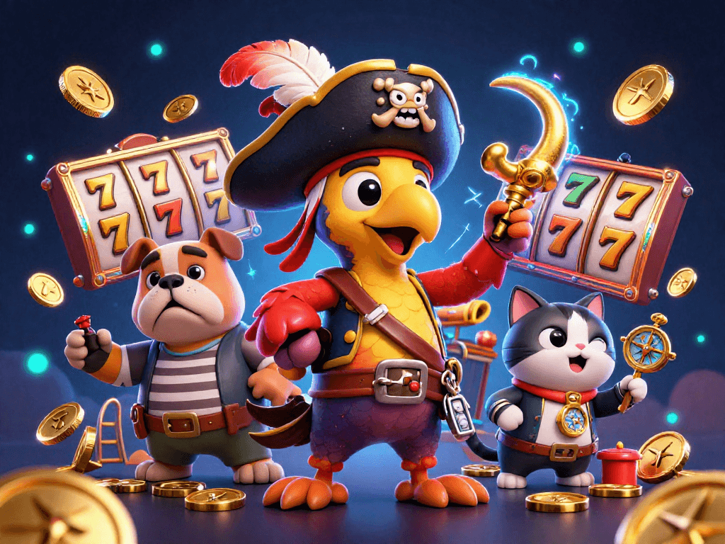 LIGALGO engages users with vibrant slot reels in an ultra-detailed 3D casino scene.