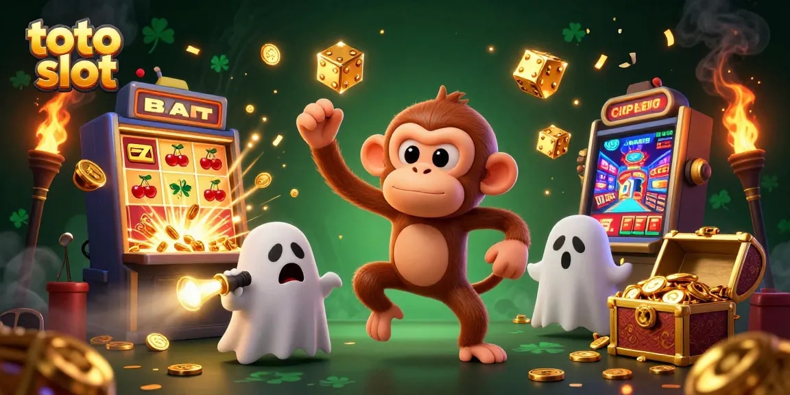 Slot toto slot menampilkan karakter hantu dan mesin slot memukau dalam suasana kasino yang magis.