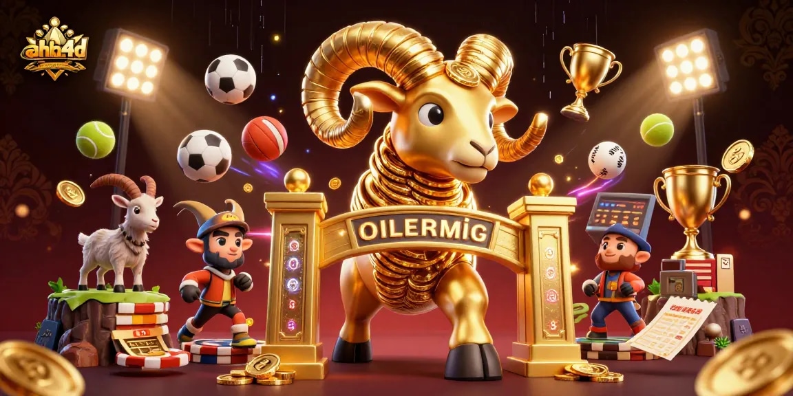 Engage in thrilling sports betting with the ahha4d golden ram charging through a vibrant casino scene.