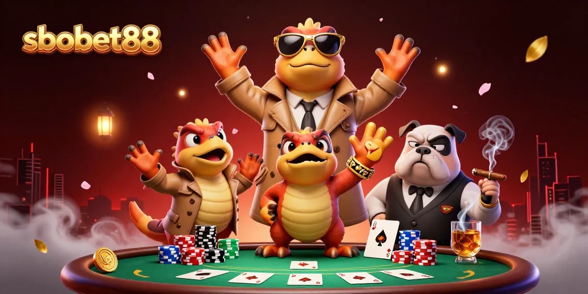 Experience exciting betting action at sbobet88 with raptors hilariously sneaking into a VIP casino.