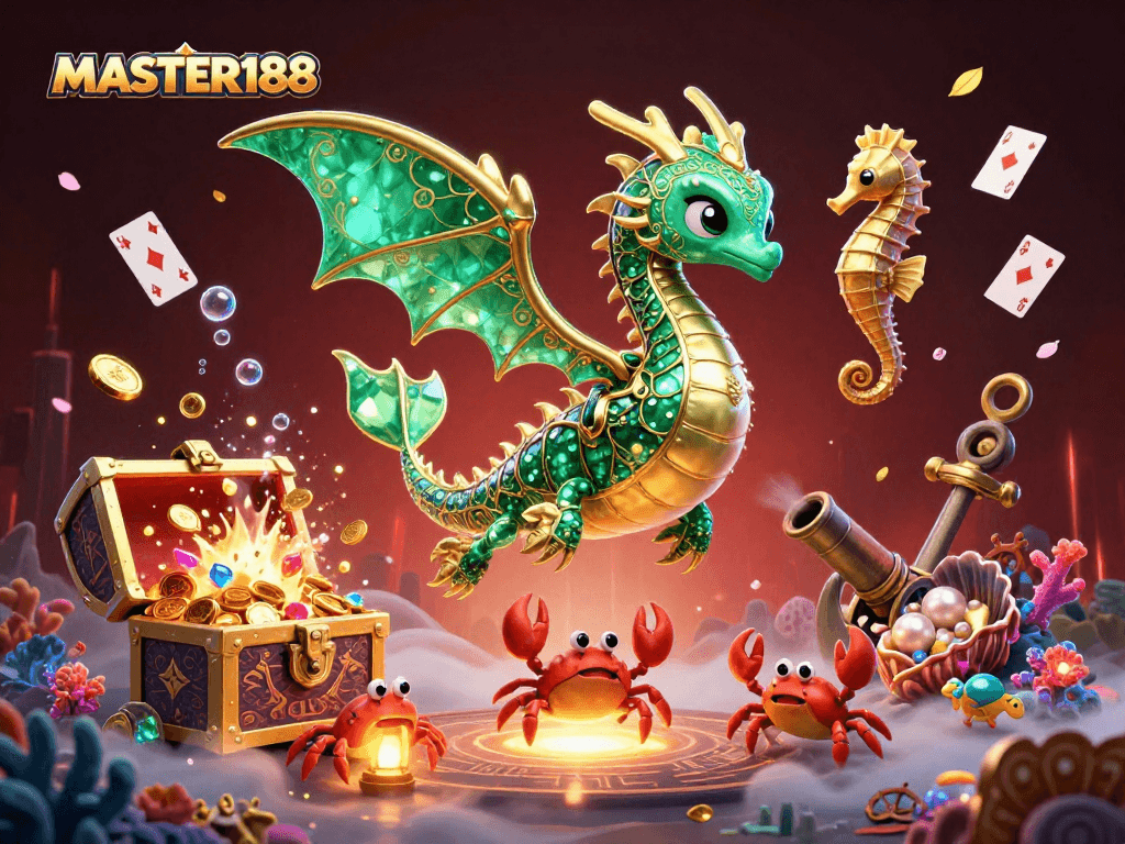 Engage with MASTER188's exciting gameplay amidst a treasure-filled underwater adventure.