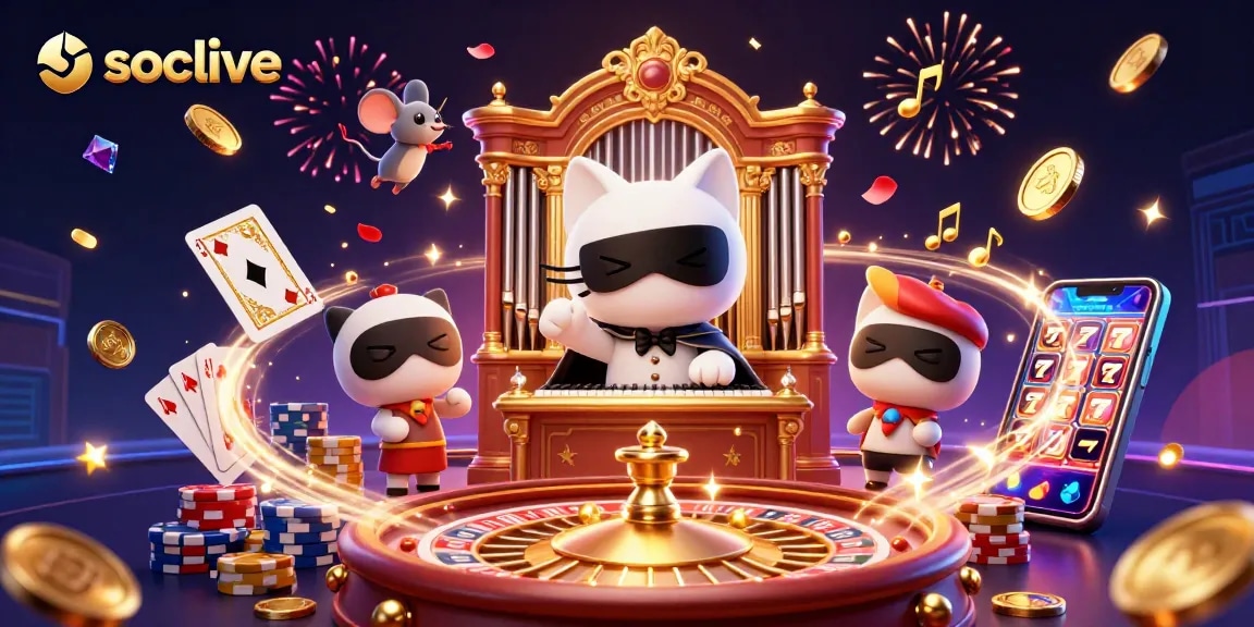 Socolive engages viewers with dynamic 3D casino scenes, showcasing thrilling game elements and high-quality visuals.