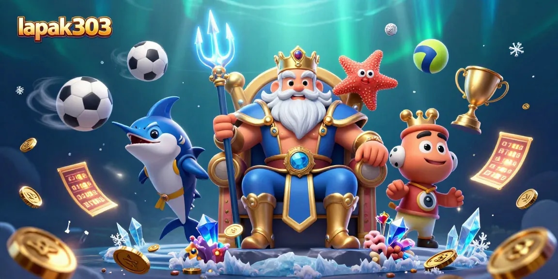 Experience thrilling sports wagering with lapak303's vibrant casino illustration, featuring dynamic game elements.