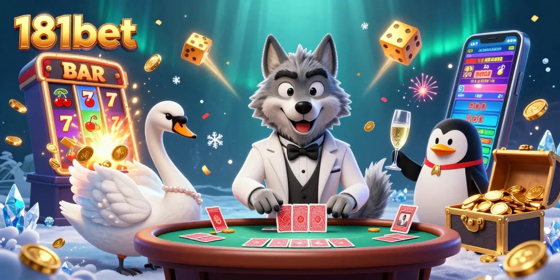 Experience 181bet's vibrant casino scene with charming characters, games, and jackpot excitement.