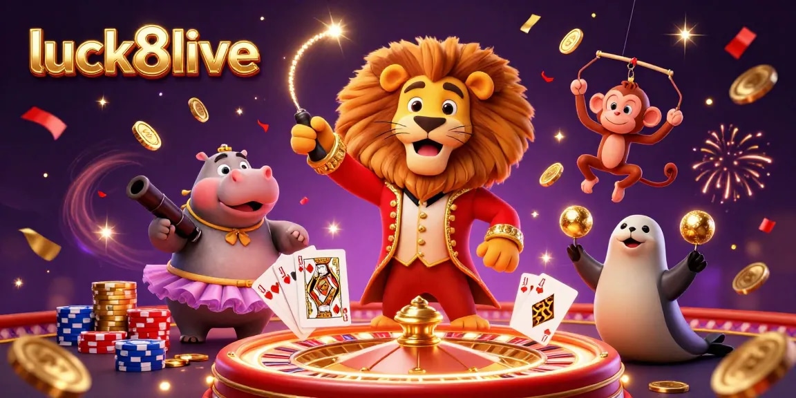 Experience the magic of luck8live with an engaging casino illustration of playful characters in a vibrant scene.