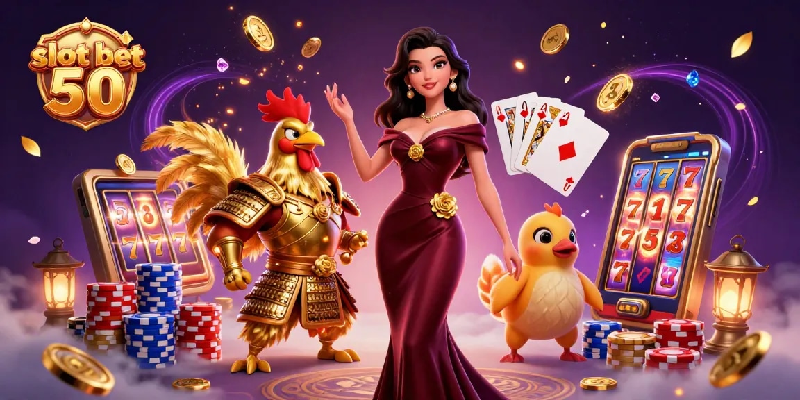 Engage with the thrilling world of slot bet 50 featuring glamorous characters, vibrant casino elements, and dynamic visuals.