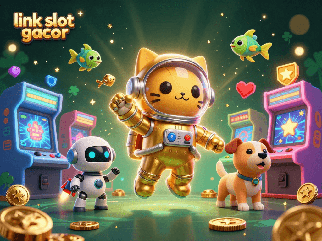 Play link slot gacor with vibrant casino-themed characters in a captivating digital scene.