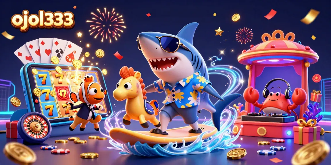 Engage with ojol333 by surfing on a wave of gold coins in a thrilling casino adventure.