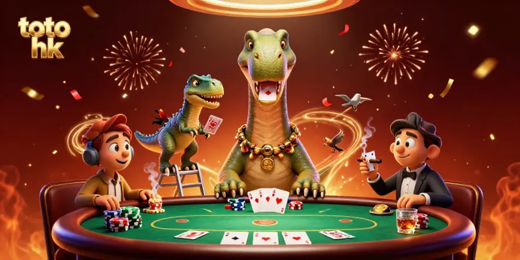 Permainan togel hk menghibur dengan brontosaurus dan raptor di kasino yang meriah