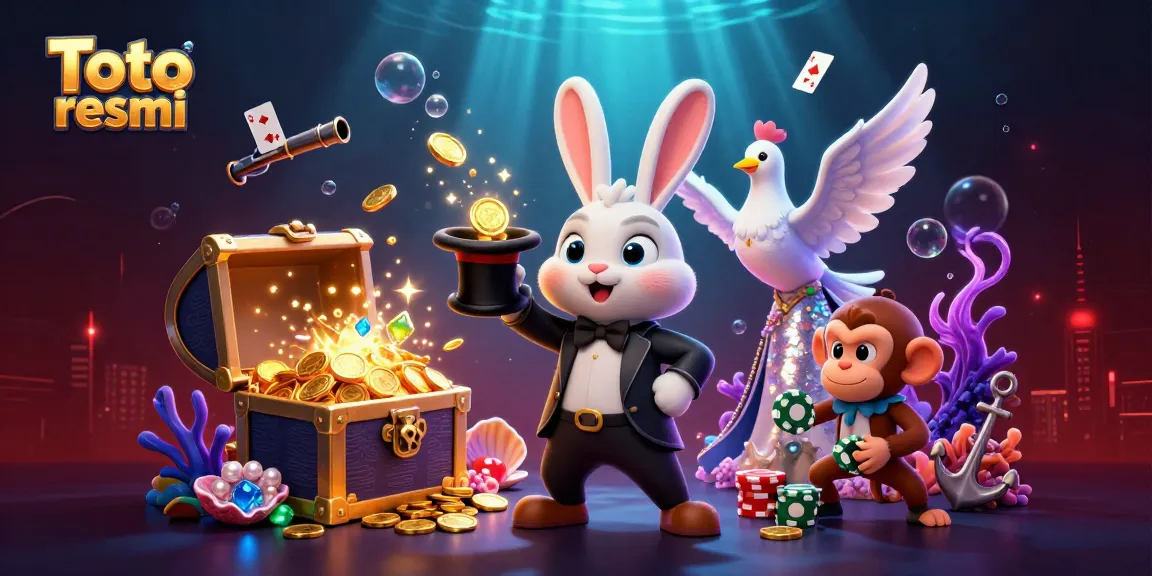 Experience excitement with Toto resmi as a magician rabbit conjures wealth in this vibrant casino scene.