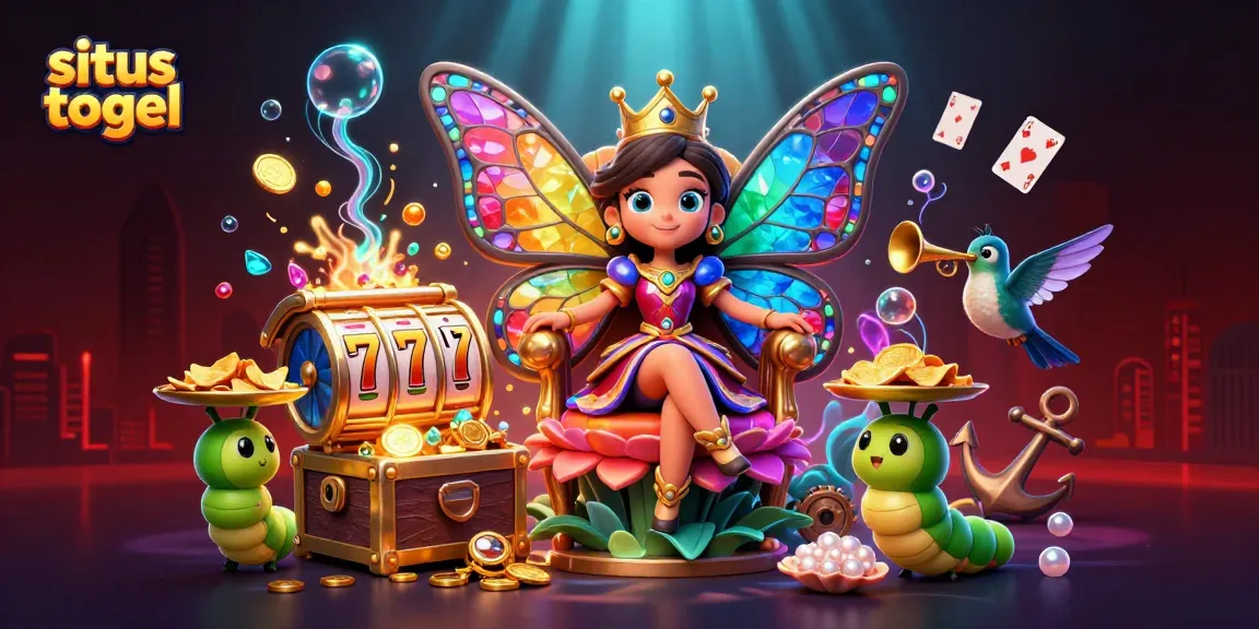 Permainan situs togel yang mendebarkan dengan ilustrasi ratu kupu-kupu berwarna-warni memimpin.