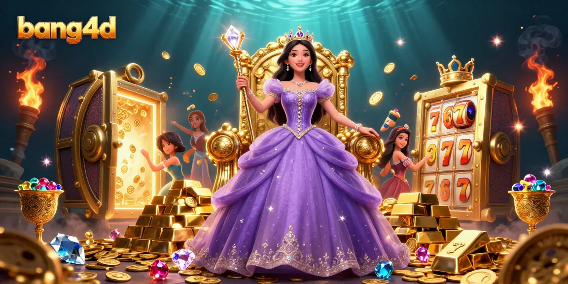 Experience the excitement of bang4d with a princess among riches in a vibrant casino setting.