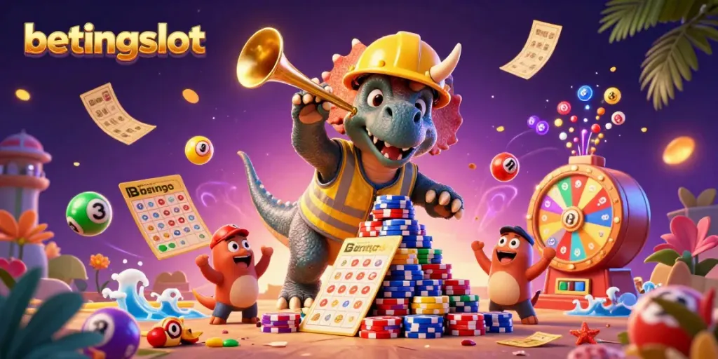 Betingslot menghadirkan gambar 3D yang merayakan perjudian dengan triceratops dan elemen kasino.