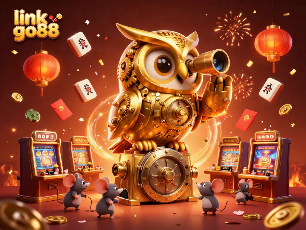 Engage in exciting gameplay with the vibrant link go88 casino scene featuring a golden owl and lively characters.