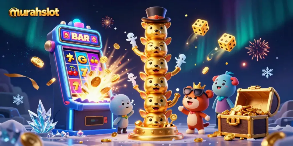 Menangkan Jackpot di murahslot dengan mesin slot penuh koin emas dan simbol keberuntungan