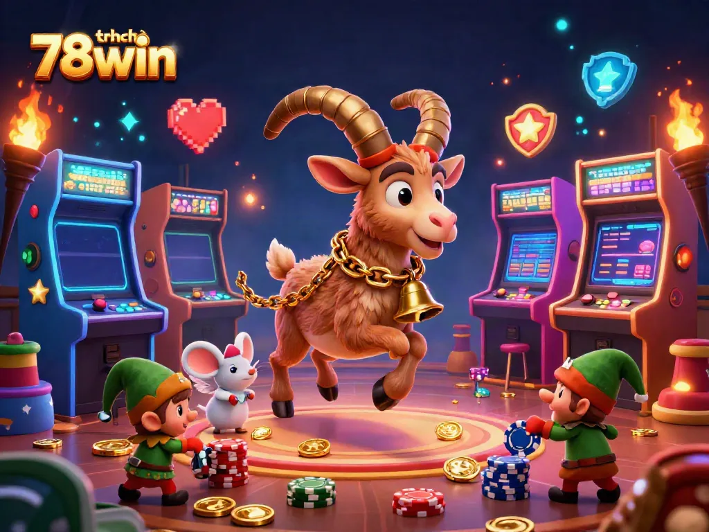 Engage with exciting games at trang chủ 78win in a lively casino scene featuring amusing characters and dynamic gameplay elements.