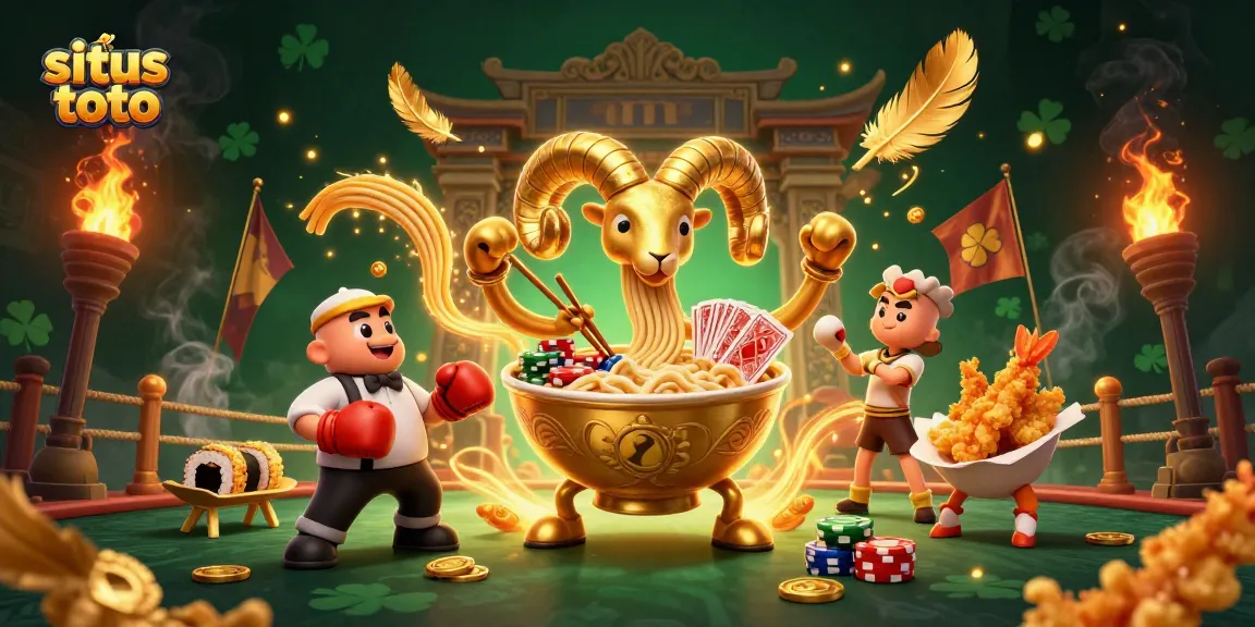Karakter situs toto bermain kartu dan menumpuk chip di arena taruhan yang megah.