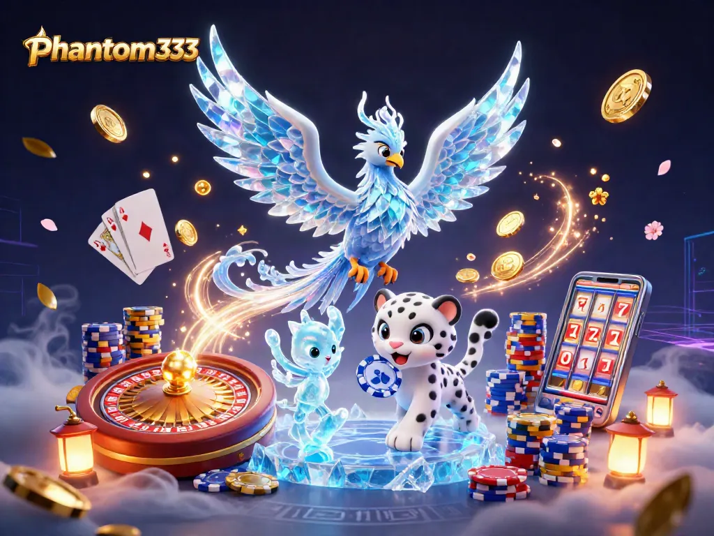 Experience thrilling gameplay with phantom333, featuring vibrant casino elements and 3D characters in action.