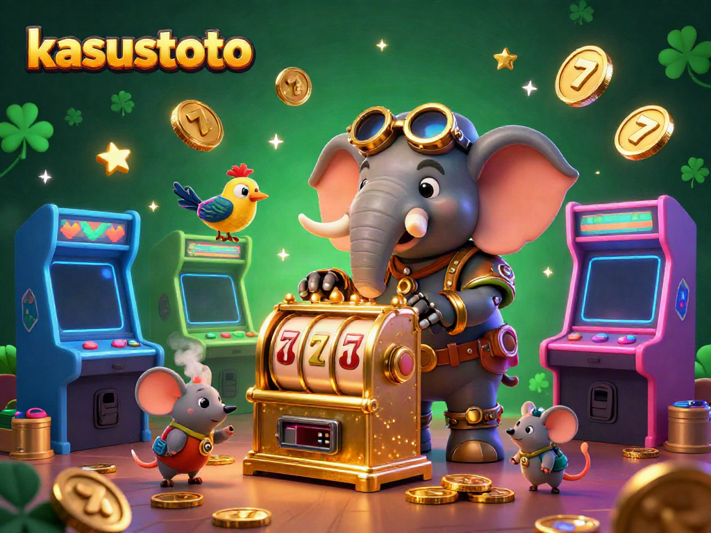 Putaran slot dengan kasustoto menampilkan elemen permainan yang hidup dan cerah.