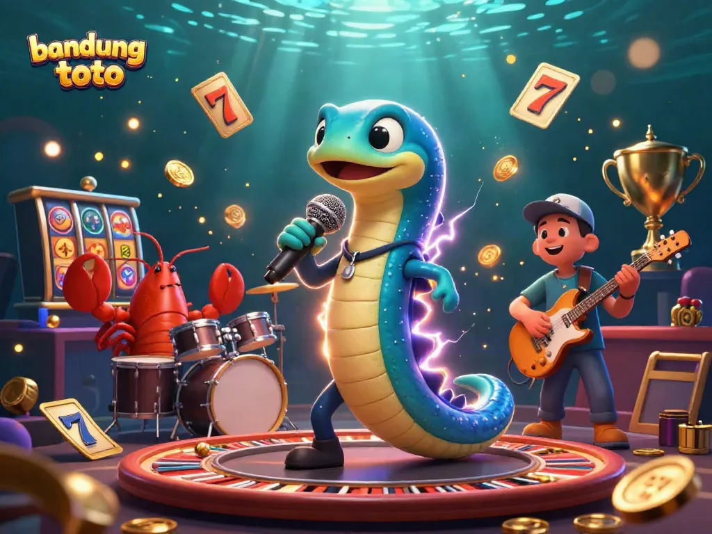 Experience the thrill of bandung toto with a vibrant underwater casino featuring a DJ electric eel and friends.