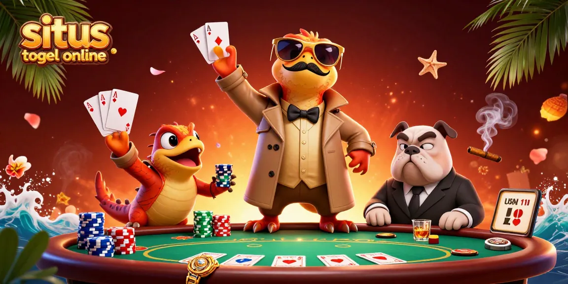 Memenangkan permainan situs togel online dengan tiga raptor lucu dalam jas, berusaha masuk ke kasino mewah.