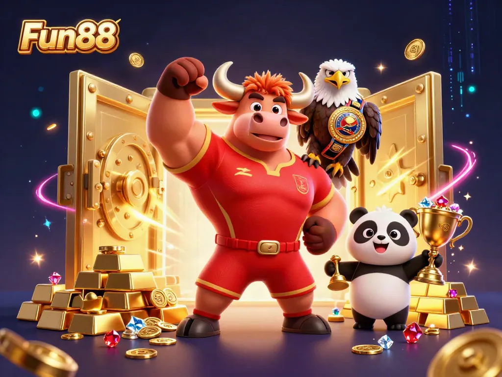 Experience exhilarating gameplay at Fun88 with a spirited trio enjoying a wealth of casino riches.