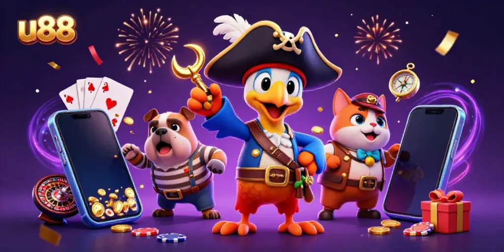 Engage with thrilling casino games at u88 featuring vibrant characters and exciting slot action.