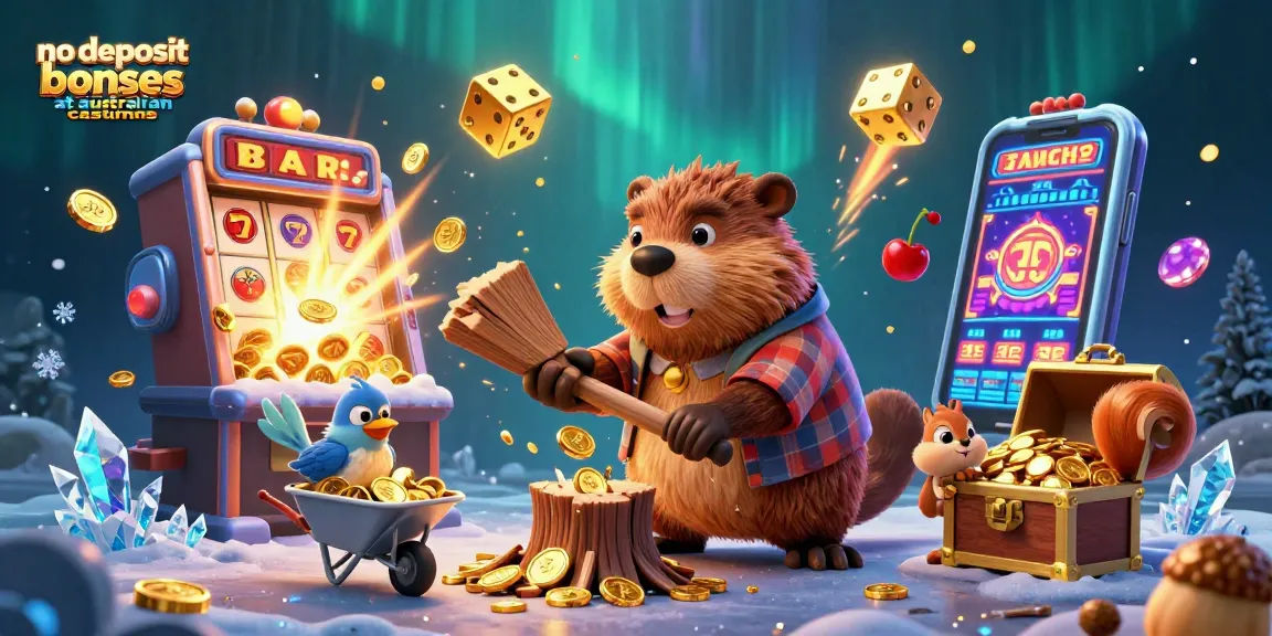 Engage with no deposit bonuses at australian casinos through exciting visuals featuring animated casino elements.