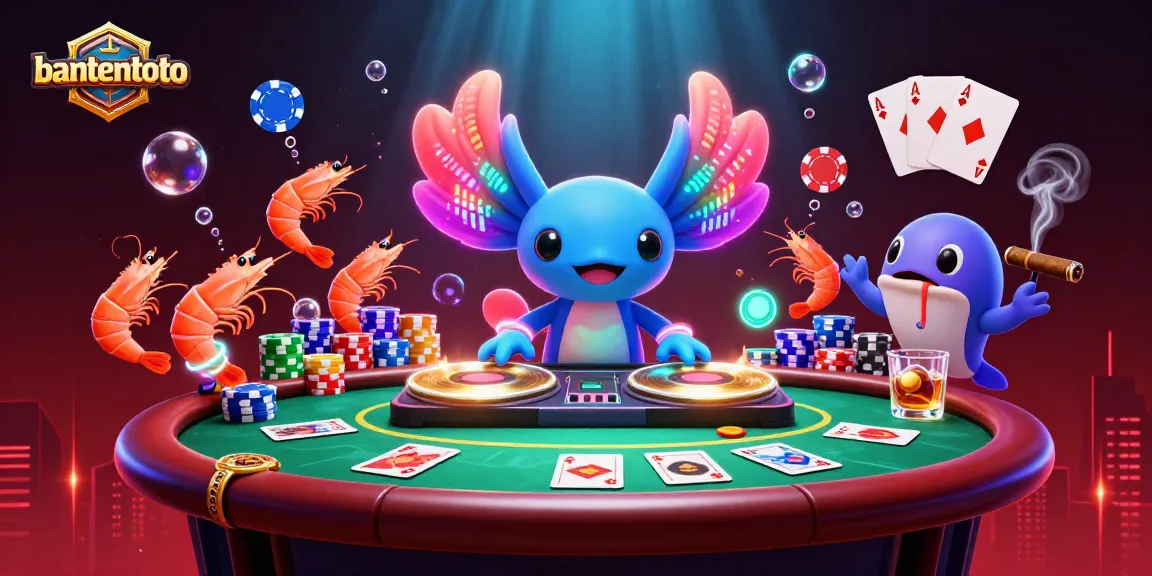 Permainan di bantentoto dengan DJ axolotl dan karakter laut memberikan pengalaman menggembirakan dan penuh warna.