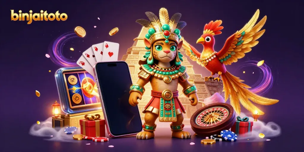 Menangkan permainan slot di binjaitoto dengan RTP tinggi di tengah ilustrasi tematik kasino yang menakjubkan.
