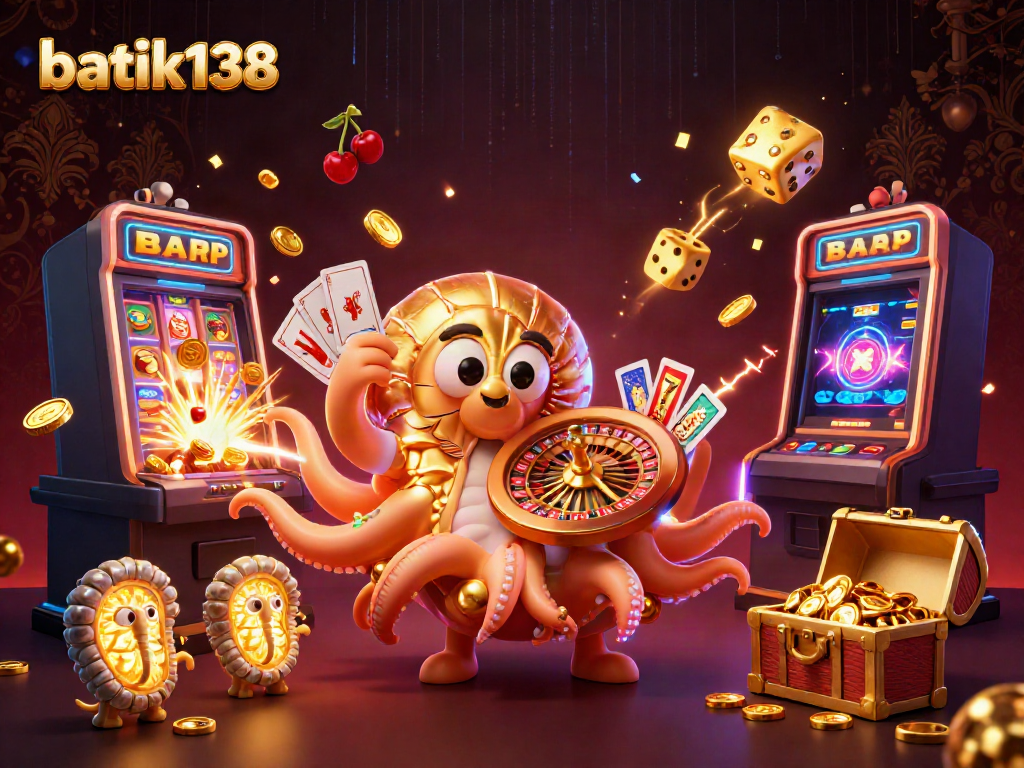 Gambaran batik138 menampilkan karakter kartun 3D bertema kasino yang dinamis dengan elemen keberuntungan.