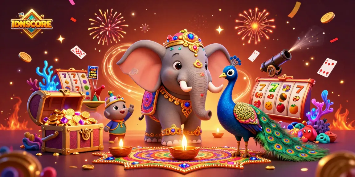 IDNSCORE creates a vibrant slot gaming experience with dazzling colors and dynamic game elements.