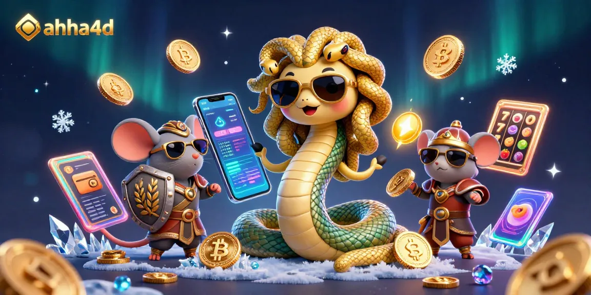 Engage with ahha4d - a lively 3D casino scene featuring Medusa, a warrior mouse, and dynamic slot elements.