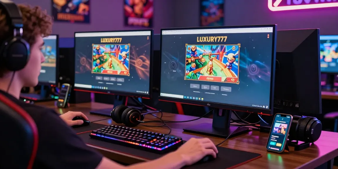 Gambar yang menunjukkan Cara Login LUXURY777 dengan antarmuka menarik di monitor gaming modern.