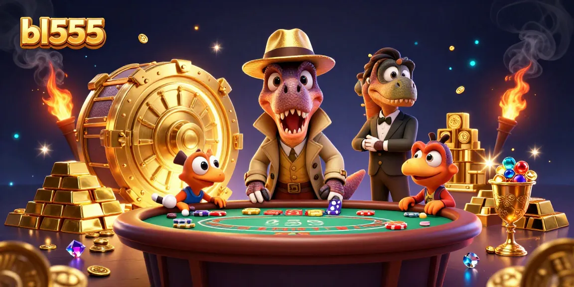 Experience the thrill of bl555 with a sneaky velociraptor card counter at a blackjack table.