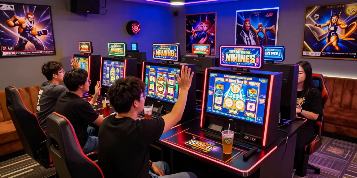 Pengalaman bermain permainan online di Situs Sis77, dengan teman-teman merayakan kemenangan di meja gaming modern.