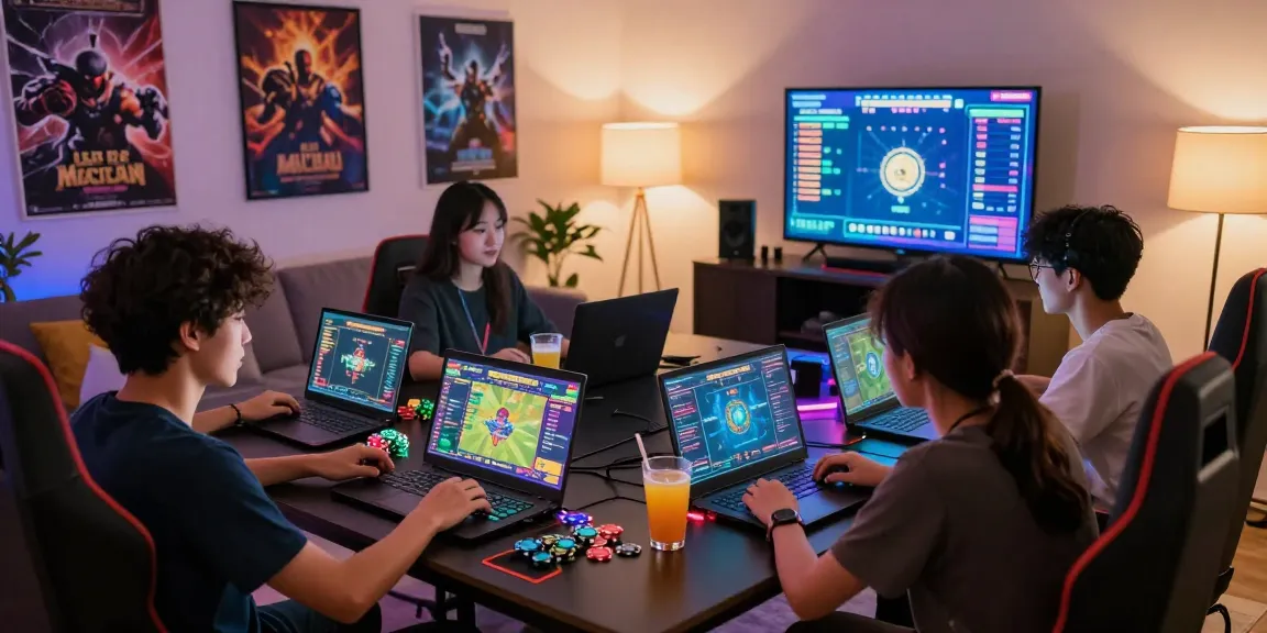 Pengalaman IMBASLOT LOGIN bersama teman-teman saat bermain Toto Macau, suasana seru dan penuh warna di ruang tamu.