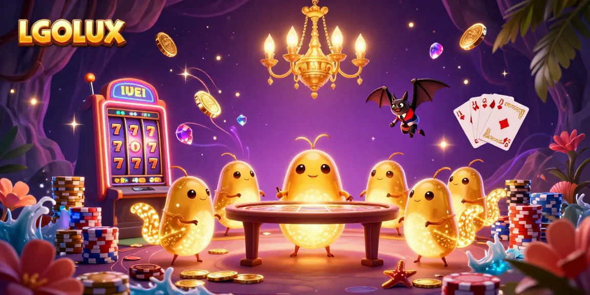 Experience thrilling excitement at LGOLUX with vibrant glowworms illuminating a dynamic cave casino scene.